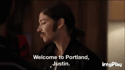 A Man Says Welcome To Portland Justin In A Gif