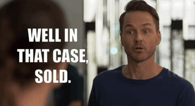A Man Says Well In That Case Sold While Looking At A Woman GIF