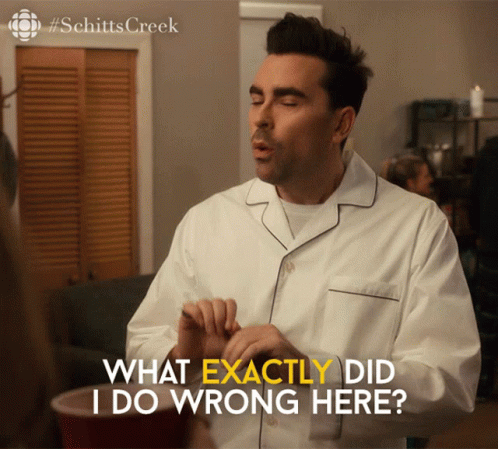 A Man Says What Exactly Did I Do Wrong Here On A Screen GIF