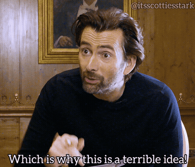 A Man Says Which Is Why This Is A Terrible Idea In Front Of A Picture GIF
