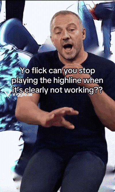 A Man Says Yo Flick Can You Stop Playing The Highline When It Is Clearly Not Working GIF