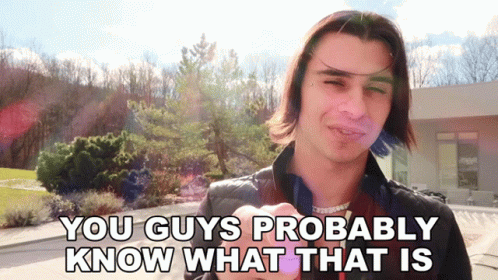 A Man Says " You Guys Probably Know What That Is " In Front Of A House GIF