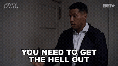 A Man Says You Need To Get The Hell Out On Oval GIF