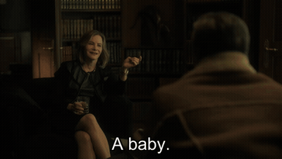 A Man Says " You 'Re Fighting For Your Right To Be A Baby " In A Dark Room GIF