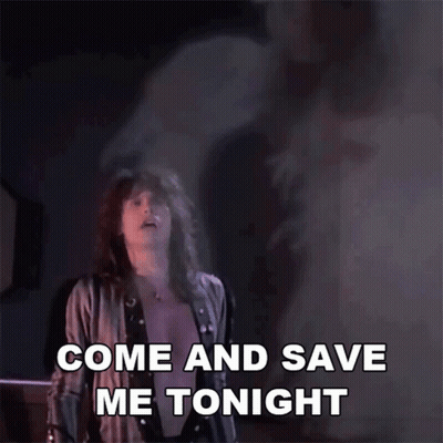 A Man Screaming With The Words Come And Save Me Tonight Below Him GIF