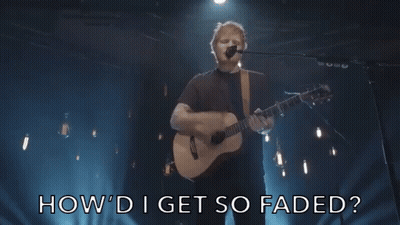 A Man Singing Into A Microphone While Playing A Guitar And The Words How 'D I Get So Faded GIF