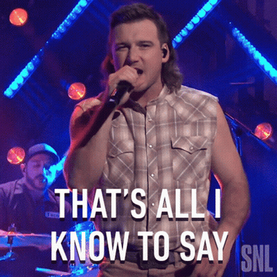 A Man Singing Into A Microphone With The Words That 'S All I Know To Say GIF