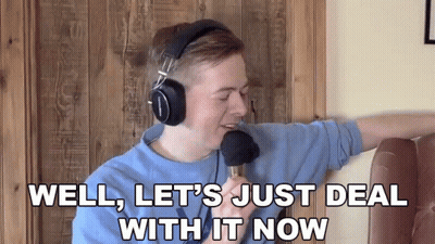A Man Singing Into A Microphone With The Words Well Let 'S Just Deal With It Now GIF