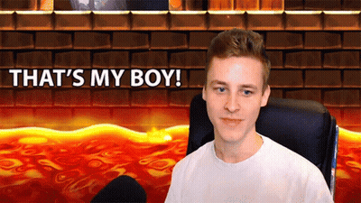 A Man Sits In Front Of A Brick Wall With The Words That 'S My Boy GIF