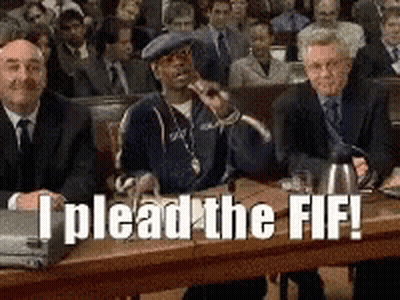 A Man Sitting At A Table With The Words I Plead The Fif GIF