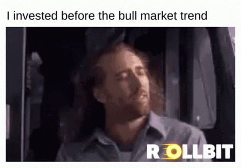 A Man Sitting In A Car With The Words I Invested Before The Bull Market Trend GIF