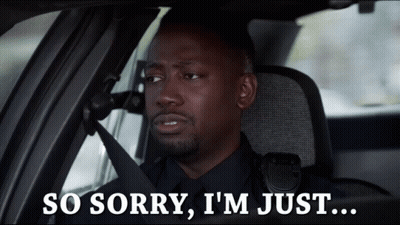 A Man Sitting In A Car With The Words So Sorry I 'M Just GIF