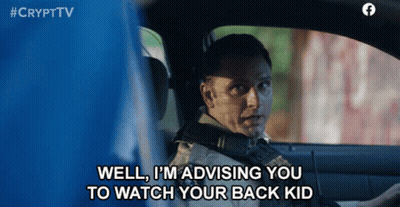 A Man Sitting In A Car With The Words Well I 'M Advising You To Watch Your Back Kid GIF