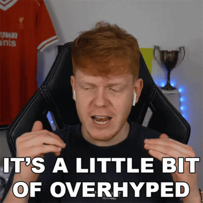 A Man Sitting In A Chair With His Eyes Closed Says It 'S A Little Bit Of Overhyped GIF