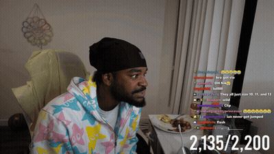 A Man Sitting In Front Of A Computer With The Number 2,135/2,200 On The Bottom Left GIF