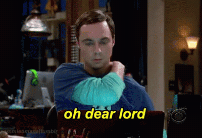 A Man Sitting In Front Of A Laptop With The Words Oh Dear Lord On It GIF