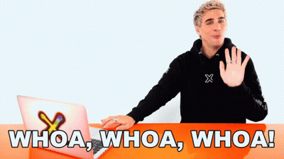 A Man Sitting In Front Of A Laptop With The Words Whoa Whoa Whoa Written Below Him GIF