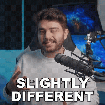 A Man Sitting In Front Of A Microphone With Slightly Different Written On The Bottom GIF