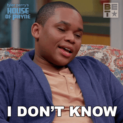 A Man Sitting On A Couch With The Words I Don 'T Know GIF