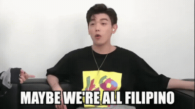 A Man Sitting On A Couch With The Words Maybe We 'Re All Filipino GIF