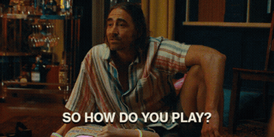 A Man Sitting On The Floor With The Words So How Do You Play Written Below Him GIF