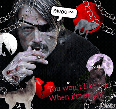 A Man Smoking A Cigarette With A Speech Bubble Saying Awoo GIF