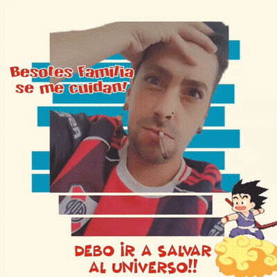 A Man Smoking A Cigarette With The Words Besotes Familia Se Me Cuidan Behind Him GIF