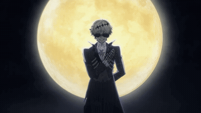 A Man Standing In Front Of A Full Moon GIF