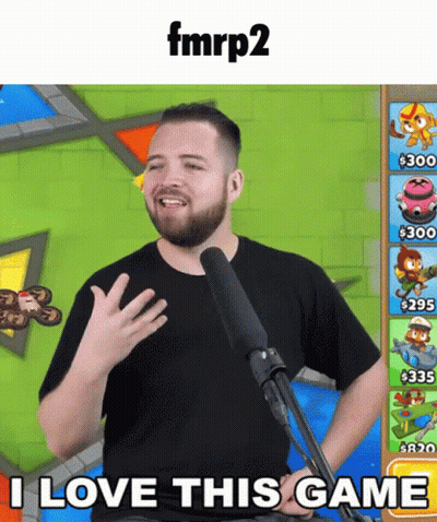 A Man Standing In Front Of A Microphone With The Words I Love This Game On The Bottom GIF
