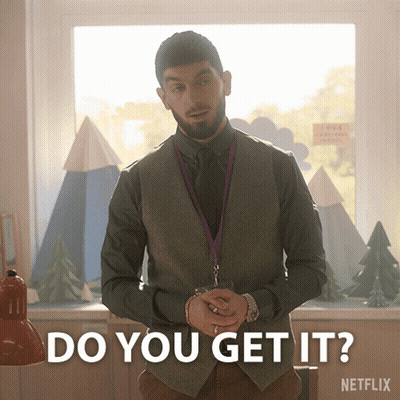 A Man Standing In Front Of A Window With The Words Do You Get It Written On The Bottom GIF