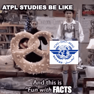A Man Standing Next To A Pretzel With The Words Atpl Studies Be Like And This Is Fun With Facts GIF
