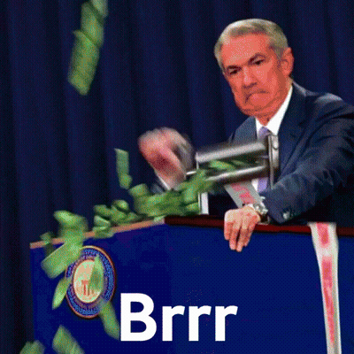 A Man Stands Behind A Podium With The Word Brrr Written On It GIF