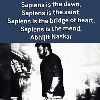 A Man Stands In Front Of A Book Shelf With A Quote By Abhijit Naskar GIF
