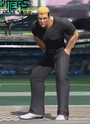 A Man Stands In Front Of A Fighters Sign GIF