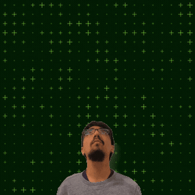 A Man Stands In Front Of A Green Background With Stars And The Number 25 GIF