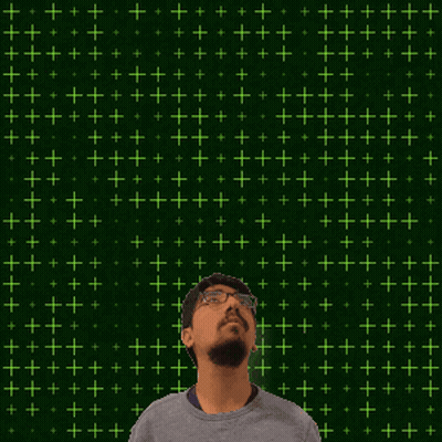 A Man Stands In Front Of A Green Background With The Number 11 GIF