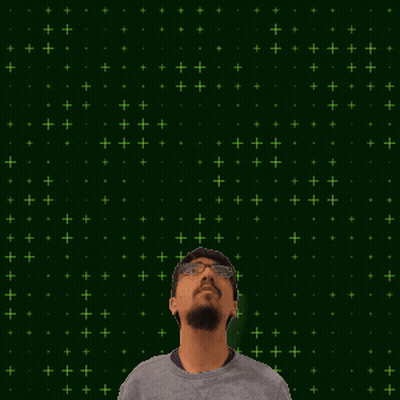 A Man Stands In Front Of A Green Background With The Number 17 GIF