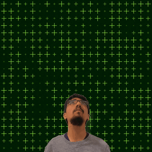 A Man Stands In Front Of A Green Background With The Number 21 In Yellow GIF