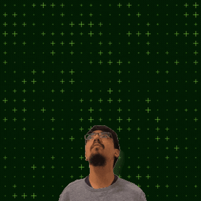 A Man Stands In Front Of A Green Background With The Number 25 GIF