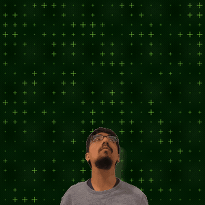 A Man Stands In Front Of A Green Background With The Number 25 In The Center GIF