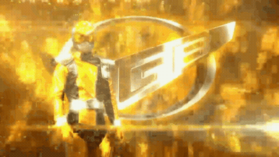 A Man Stands In Front Of A Logo That Says Gf GIF