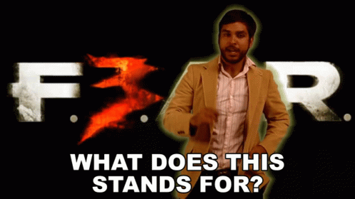 A Man Stands In Front Of A Sign That Says F.r. GIF