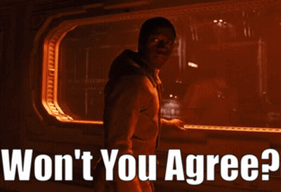 A Man Stands In Front Of A Sign That Says Won 'T You Agree ? GIF
