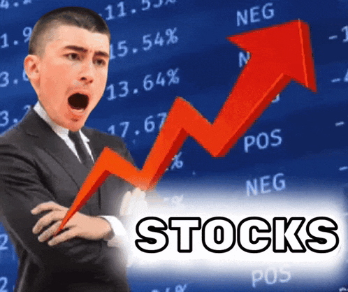 A Man Stands In Front Of A Stocks Graph GIF