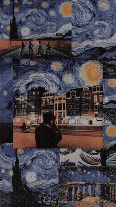 A Man Taking A Picture Of A Starry Night GIF