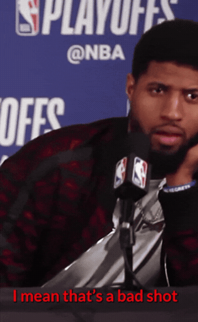 A Man Talking Into A Microphone With The Words I Mean That 'S A Bad Shot GIF