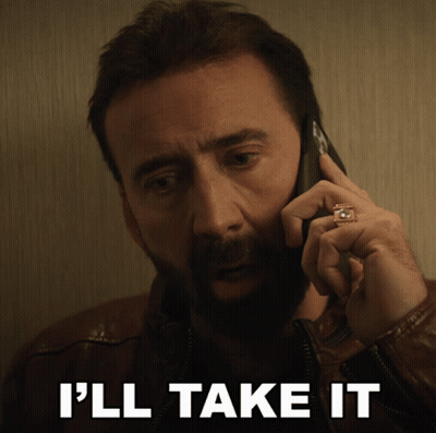 A Man Talking On A Cell Phone With The Words I 'Ll Take It Behind Him GIF