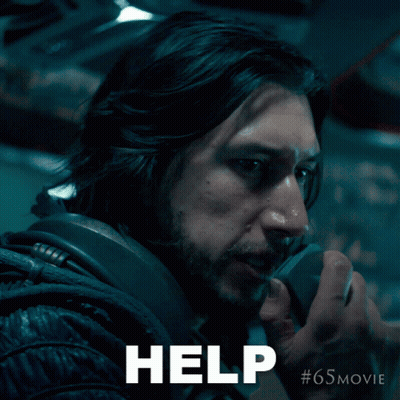 A Man Talking On A Phone With The Word Help On The Bottom Right GIF