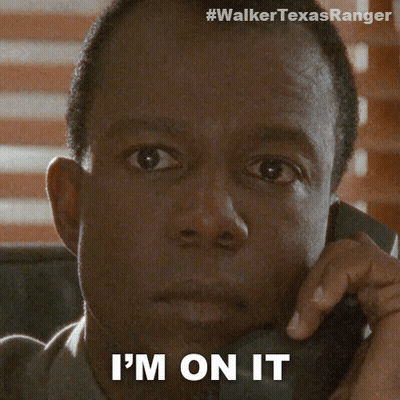 A Man Talking On A Phone With The Words " I 'M On It " Next To Him GIF