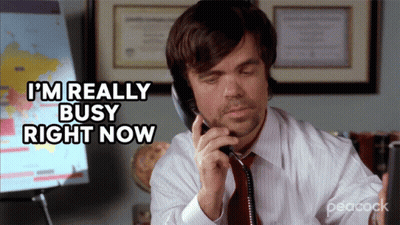 A Man Talking On A Phone With The Words I 'M Really Busy Right Now GIF